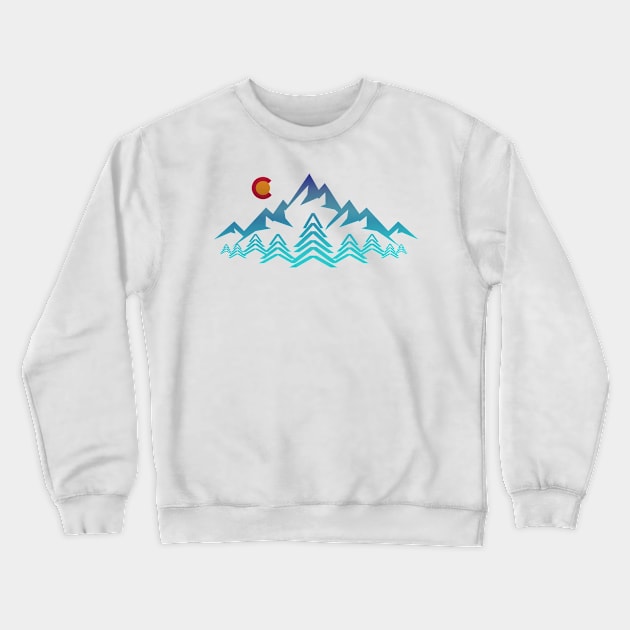 colorado mountain forest landscape Crewneck Sweatshirt by pholange